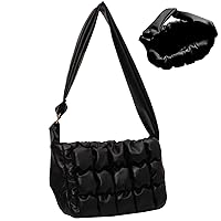 Puffer Bag Tote Bags for Women Large Capacity Quilted Handbag Trendy Cassette Quilted Shoulder Bag with Adjustable Strap Birthday Gifts for Her
