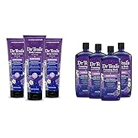 Dr Teal's Sleep Body Lotion, 24-Hour Moisture, with Melatonin, Lavender & Chamomile Essential Oils, 8 fl oz (Pack of 3) & Foaming Bath with Pure Epsom Salt, Sleep Blend with Melatonin