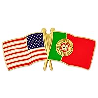 PinMart USA and World Crossed Friendship Flag Enamel Lapel Pin