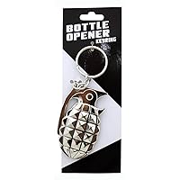 Grenade Bottle Opener Keychain, Silver
