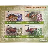 Togo 3504-3507 Sheetlet (Complete. Issue) unmounted Mint/Never hinged ** MNH 2010 Homage to Charles Darwin (Stamps for Collectors) Amphibians/Reptiles/Dinosaurs