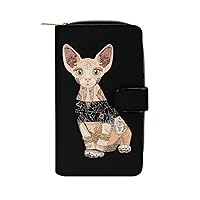 Pride Sphynx Cat Fashion Long Wallet for Men Women Coin Pouch Credit Card Holder Purses & ID Window
