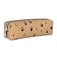 Animal Paw Printed Pattern Pencil Case Pu Leather Cute Small Pencil Case Pencil Pouch Storage Bag With Zipper