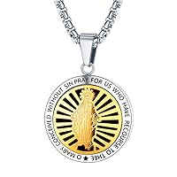 FaithHeart Virgin Mary Necklace for Women, Stainless Steel 18K Gold Plated Essential Oil Diffuser Locket Pendant Neck Charms Catholic Jewelry Accessories