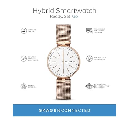 Skagen Connected Women's Signatur T-Bar Stainless Steel Mesh Hybrid Smartwatch