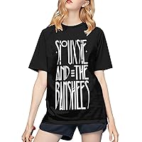Siouxsie and The Banshees Logo Baseball T Shirt Womens Fashion Tee Summer Round Neckline Short Sleeves T-Shirts Black