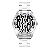 Puerto Rico Flag Black and White Classic Watches for Men Fashion Graphic Watch Easy to Read Gifts for Work Workout