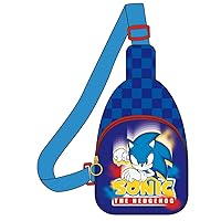 Sonic Backpack Shoulder Bag - Blue - 13 x 23 x 7 cm - Made of Polyester - Children's Shoulder Bag with Adjustable Handles - Main Compartment - Original Product Designed in Spain, multicoloured,,