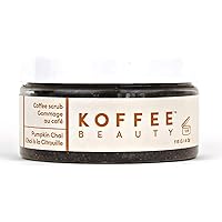 Pumpkin Chai Coffee Scrub, 4 oz - All Natural Body Scrub - Exfoliating Body Scrub and Face Exfoliator - Vanilla with Pumpkin Spice - Packed with Antioxidants, Shea Butter, Coconut Oil