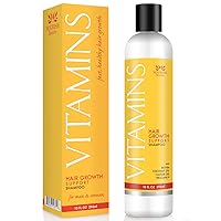 Vitamins Shampoo for Hair Loss that Promotes Hair Regrowth, Volume and Thickening with Biotin, DHT Blockers, Antioxidants, Oils and Extracts, For Men and Women, 1 Pack, 10 Ounces