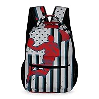 USA American Flag Basketball Laptop Backpack Cute Daypack for Camping Shopping Traveling