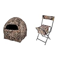 Ameristep Doghouse Run & Gun Hunting Blind | Lightweight 2 Person & Hunting Foldable Design Portable Lightweight High-Back Blind Chair with Backrest, Mossy Oak Break-up Country
