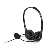 Aluratek Wired USB Stereo Headset with Noise Reducing Boom Mic and in-Line Controls, for Distance Learning, Zoom, MS Teams, Video Conferencing, Skype, Gaming, Music Play, Webinars (AWHU01FJ), Black