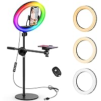 Overhead Phone Camera Mount with Ring Light for Video Recording, Cooking Filming. Content Creator Kit with 10.5