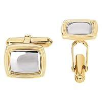 14k Yellow Gold and White Gold 14x16mm Polished Cuff Links Jewelry Gifts for Men