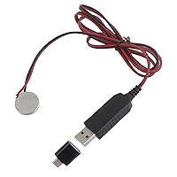to 3V CR2032 Charging Cable Cord for CR2032 3V Button Powered Watch Remote Control Toy USB to 3V Converter