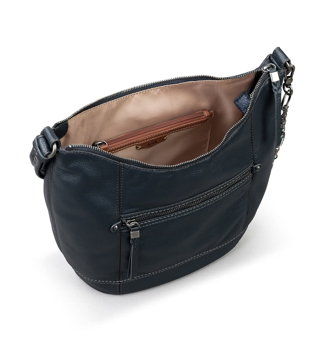 The Sak Sequoia Hobo Bag in Leather, Single Shoulder Strap, Indigo