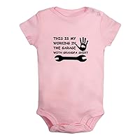 This Is My Working In The Garage With Grandpa Shirt Funny Romper Newborn Baby Bodysuit Infant Jumpsuit One-Piece Outfit