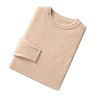 Men Autumn/Winter 100% Cashmere Light High Grade Sweater Solid Round Neck Blouse Pullover