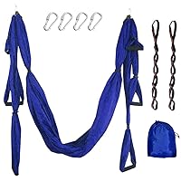 Aerial Yoga Swing Set Yoga Hammock Yoga Swing Strong Anti-Gravity Aerial Yoga Hammock Swing Yoga Swing Sling Inversion Exercises Include 2 Extensions Straps for Indoor Outdoor Home Gym Fitness