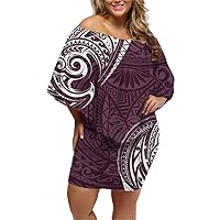 NP Polynesian Tribal Shoulder Dress Beach Summer Cape Dresses