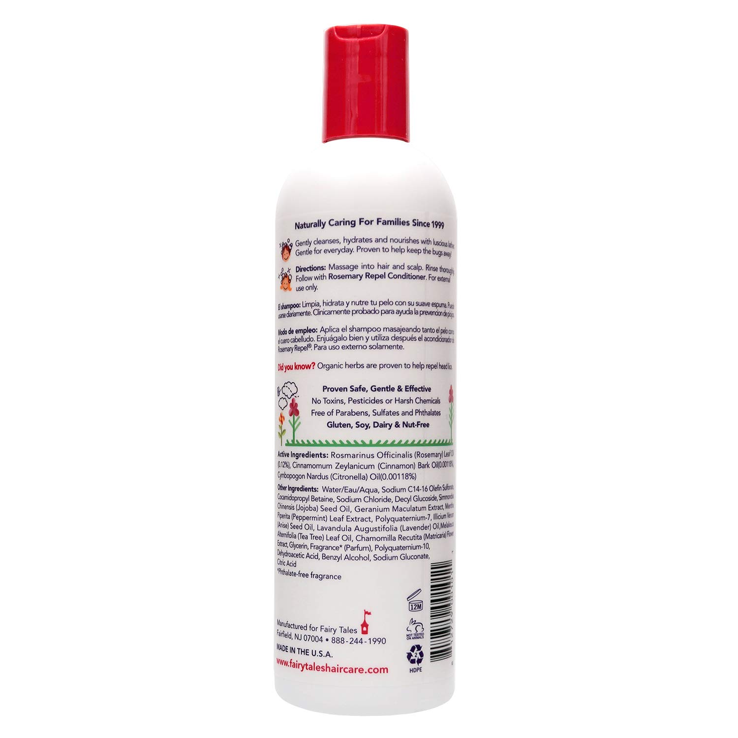 Fairy Tales Rosemary Repel Lice Shampoo- Daily Kids Shampoo for Lice Prevention, 12 Fl. Oz (Pack of 1)