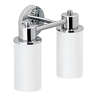 Moen DN0762CH Iso 2-Light Dual-Mount Bath Bathroom Vanity Fixture with Frosted Glass, Chrome
