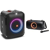 JBL Partybox Encore Essential: 100W Sound, Built-in Dynamic Light Show, and Splash Proof Design, Black & PartyBox On-The-Go Powerful Portable Bluetooth Party Speaker with Dynamic Light Show, Black