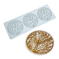 Silicone Tuile Mold Ring Leaf Molds Silicone Fondant Tuile Molds Leaves Hollow 3D Chocolate Candy Lace Silicone Molds for Baking, Sugar Craft Dessert Cupcake (Leaf H_13x4.52x0.12inch)