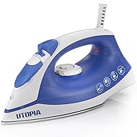 Steam Iron for Clothes - Non-Stick Soleplate - 1200W Clothes Iron - Textile Iron 2.3 meter Long Cord Adjustable Thermostat Control, Overheat Safety Protection & Variable Steam Control Blue