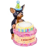 Animal World - Chihuahua with Birthday Hat Birthday Candle Holder