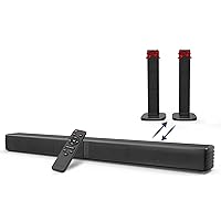 Sound Bar, Bass Speakers for Smart TV with Dual Subwoofer 3D Surround Sound System, 32 Inch 2.2CH Home Theater Audio Soundbar, HDMI ARC Connection, 2 in 1 Detachable & Wall Mountable