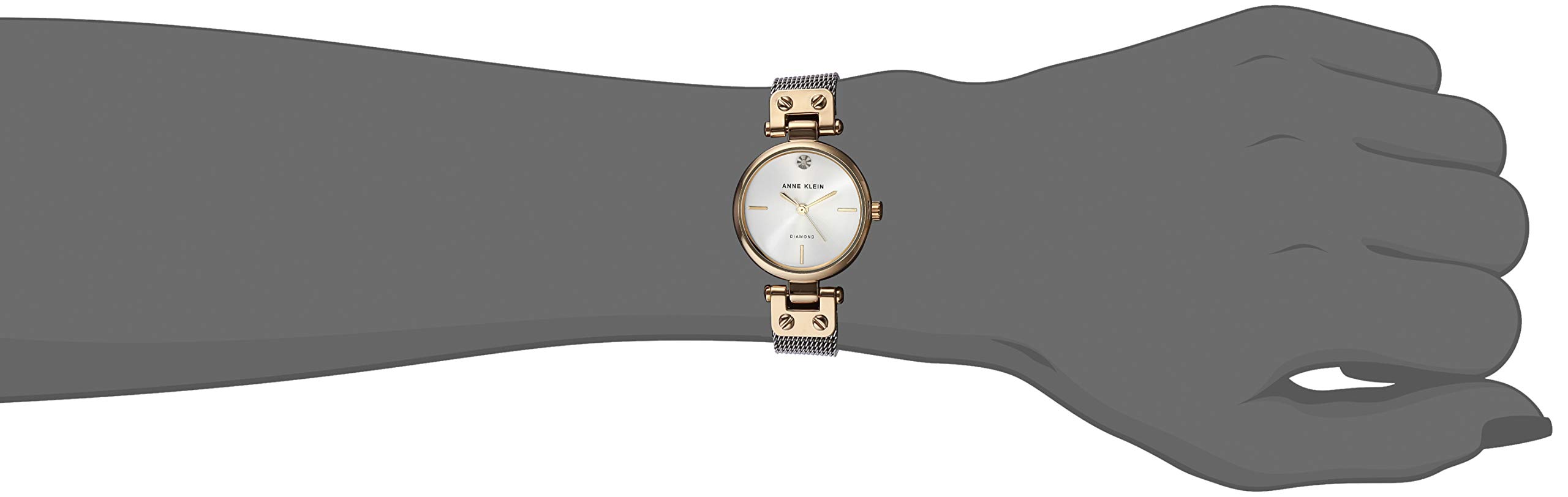 Anne Klein Women's Diamond-Accented Mesh Bracelet Watch
