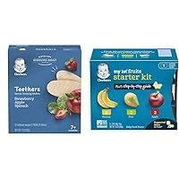 Gerber Snacks for Baby Teethers and Gerber My 1st Fruits Starter Kit (Set of 6)