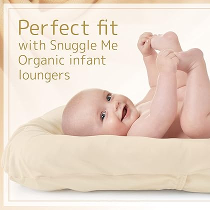 Impresa Infant Lounger Cover fits Snuggle Me Lounger - Tight Fit - 100% Cotton Sheet for Infant Floor Seat - Machine Washable - Natural Color