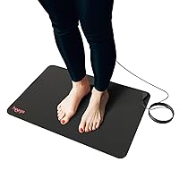 Grounding Mat for Sleep, Energy, Pain Relief, Inflammation, Balance, Wellness. Earth Connected Therapy. Indoor Grounding at Home, Office, Work. 15 Foot Cord Included. Conductive Carbon