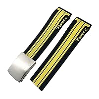 Natural Rubber Watchband Fit for Tissot T048.417/T048.427 T-RACE T048 Soft Sports Silicone Watch Strap Folding Buckle