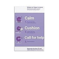ZFASXZF Popular Science Poster on First Aid Methods for Epileptic Seizures (3) Canvas Poster Bedroom Decor Office Room Decor Gift Unframe-style 08 * 12in