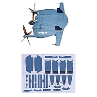 Paper American XF5U-1 Flying Pancake Fighter, 1:32 Paper Model Simulation Fighter Military Science Exhibition Model (Unassembled Kit) Model Collection