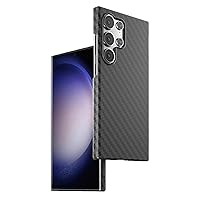 Slim Case for Samsung Galaxy S24ultra/S24plus/S24 Ultra Thin Hard PC Carbon Fiber Texture Screen Camera Protective Hard Cover (Black,S24)