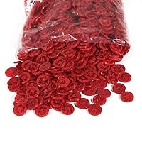 NIUK 100Pcs 14mm 2-Holes Transparent Mixed Flowers Shape Dyed Resin Buttons Coat Boots Sewing Tool Clothes Accessories Decoration 0920 (Color : Red, Size : 14mm)