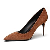 Women High Stiletto Heels Pointed-Toe Pumps Wedding Party Suede Shoes