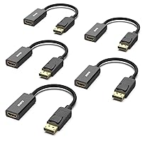 BENFEI 4K DisplayPort to HDMI Adapter 5 Pack, Uni-Directional DP 1.2 Computer to HDMI 1.4 Screen Gold-Plated DP Display Port to HDMI Adapter (Male to Female) Compatible with Lenovo Dell HP Passive