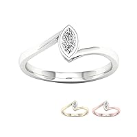 10k Gold 1/5Ct TDW Marquise Diamond Solitaire Promise Ring (I-J,I2)