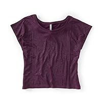 AEROPOSTALE Womens A87 Shimmer Pullover Blouse, Purple, Large