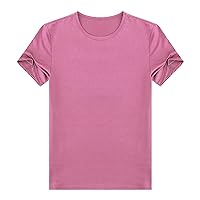 Men's T-Shirts Short Sleeve Crew Neck Cotton Workout Bodybuilding Tshirts Casual Stretch T Shirts Classic Basic Tees