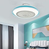 Fanps, Bedroom Ceilifans with Lights and Remote Control, 3 Speed Led Fan Ceililight Liviroom 80W Modern Ceilifan Light with Timier/Blue/56Cm*20Cm