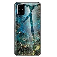 XYX Compatible with Samsung A71 5G Case, [Tempered Glass Back] Marble Pattern Lightweight Slim Phone Protective Cover for Galaxy A71 5G, Green Jade