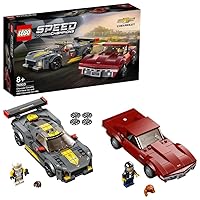 LEGO 76903 Speed Champions Chevrolet Corvette C8.R Race Car and 1969 CC Racing Model, Toy Cars Building Kit for Kids 8 Plus Years Old, 2 Sports Models