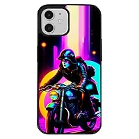 Woman Motorcycle Rider iPhone 12 Case - Bright Phone Cases - Beautiful Phone Cases Multicolor
